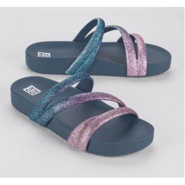 Imagem de Tamanco Slide Zaxy Glitter, 38, Azul indigo