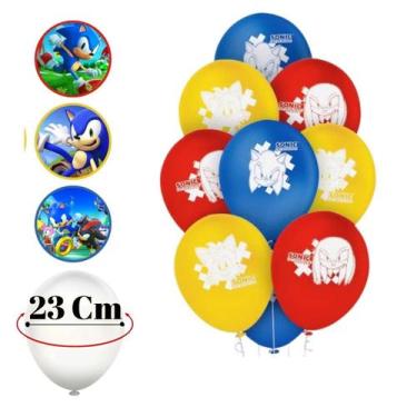 Imagem de Balao N9 Tema Sonic Decoraçao Evento Festa Bexiga - Crgfestas