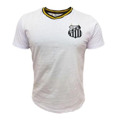 Imagem de Camisa Santos Clube Branca Algodão - Masculino - Braziline, G, Branco