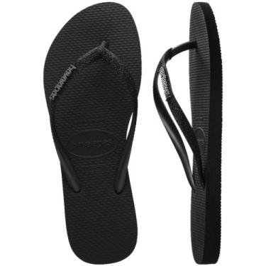 Imagem de Chinelo Havaianas Slim Glitter II Coleção 2024/25, Preto, Preto, 35/36