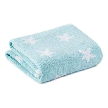 Imagem de Manta Tricô Baby Hipoalérgica Para Bebe Menino E Menina - LOANI, Azul
