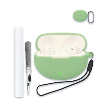 Imagem de Capa para Oneplus Nord Buds 3 proOneplus Buds Pro 3, capa rígida de silicone macio, portátil, resistente a arranhões, com kit de limpeza, mosquetão e cordão, Matcha