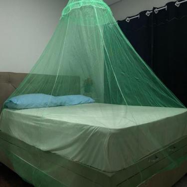 Imagem de Véu mosquiteiro para cama casal e solteiro renda filó verde - Luz rech