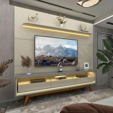 Imagem de Rack com Painel para TV Até 85 Polegadas Royal Requinte 100% Mdf com L