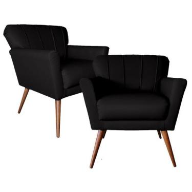 Imagem de Kit 2 Cadeiras Estofada Laís Para Recepção Consultorio e Clínica - Sue