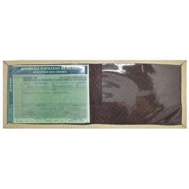 Imagem de Porta Documentos de Veículos em Couro Legítimo Sarroche, Creme