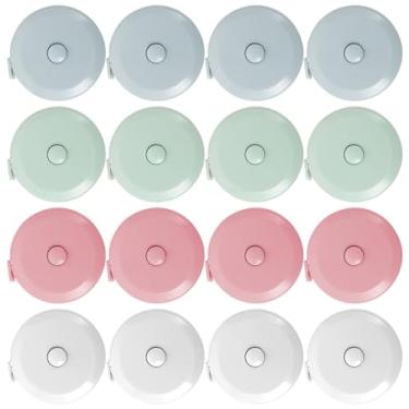 Imagem de AHHSOY Pacote Com 16 Mini Fitas Métricas Retráteis Automáticas E Macias, Cintura Corporal De 60 Polegadas/150 Cm, Fita Métrica Digital Para Tecido De Costura Pequena Para Medição Corporal, Alfaiate,
