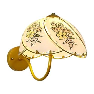 Imagem de Luminárias de parede de vidro retrô americanas E26/E27 Base de iluminação de três tons Arandelas de parede Personalidade Quarto Cabeceira Sala de jantar Luz de parede para sala Corredor Bar