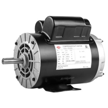 Imagem de Motor compressor NEMA de 3 HP 3450 RPM monofásico 56 moldura 230V 15 Amp 5/20.3 cm eixo NEMA