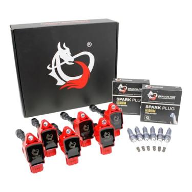 Imagem de DRAGON FIRE PERFORMANCE Power Pack Bobina de ignição e kit de vela de ignição IRIDIUM compatível com 2008-2019 Infiniti FX37, FX50, G37, M37, M56, Q40, Q50, Q60, Q70, QX50, QX70 3.7L OEM Fit Kit-16 05