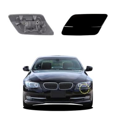 Imagem de Goholy Capa de arruela de farol de para-choque dianteiro de carro compatível com BMW 328i 3351 335lS Coupe Convertible 2011-2013 Tampa de bicos de arruela de farol 61677253393 61677253394 Capa de