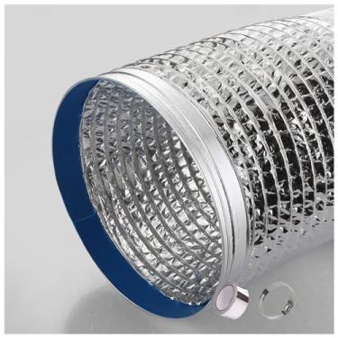 Imagem de Mangueira de duto de alumínio flexível resistente ao calor com braçadeiras e fita, para ventilação, secador, barracas de cultivo, 1,5 m5 m, 80 mm200 mm de diâmetro (150 mm 3 m)