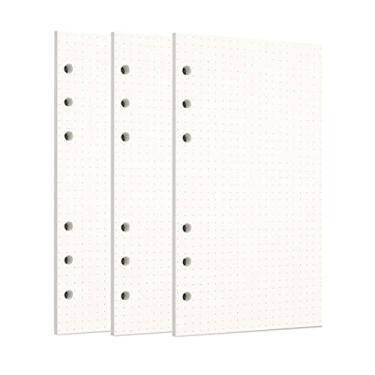 Imagem de Zelten Pacote com 3 refis de papel perfurado com folhas soltas pontilhadas A6, 135 folhas/270 páginas, para fichário de 6 furos, organizador pessoal, diário, agenda recarregável