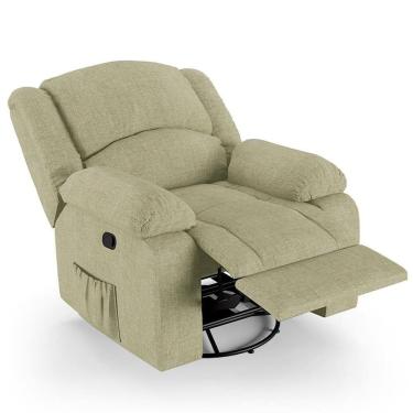 Imagem de Poltrona Do Papai Reclinável Pietra Glider Giratória Fh9 Linho Bege - Mpozenato