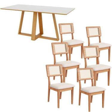 Imagem de Mesa Jantar 180cm Retangular com 6 Cadeiras Dalla Costa MDF - Dalla Co