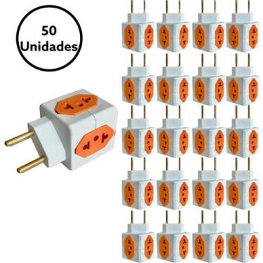 Imagem de Adaptador De Tomadas Benjamim Cubo 4 Entradas 10a 50 Uni