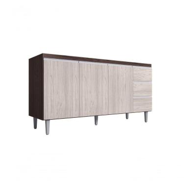 Imagem de Balcão Gabinete Para Pia Andreia Sem Tampo 150cm 3 Portas 3 Gavetas Marrom