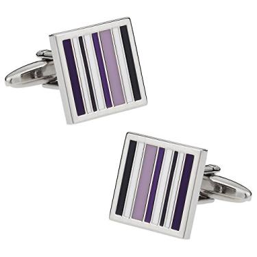 Imagem de Abotoaduras com forro roxo Cuff-Daddy com caixa de apresentação