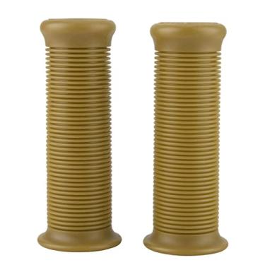 Imagem de Munefe Handle Grip Par, Motocicleta Vintage TPU Handle Bitlebar Grip, Grips de motocicleta para a maioria dass motocicletas com guidão de 25 mm ou 28mm (Molho amarelo)