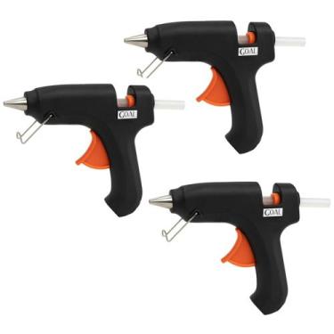 Imagem de Kit 3 Pistolas De Cola Quente Grande 40W Bivolt 110/220V Bastão De Col