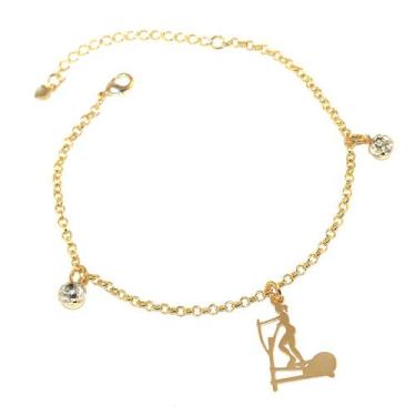 Imagem de Pulseira Delicada Fitness Mulher Na Academia Folheado - Milena Folhead