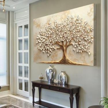 Imagem de Quadro decorativo árvore da vida folhas delicadas - MeMoldura, Chassi 