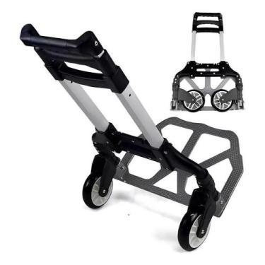 Imagem de Carrinho carga de mão multiuso dobrável 75kg corda aluminio - Bmax