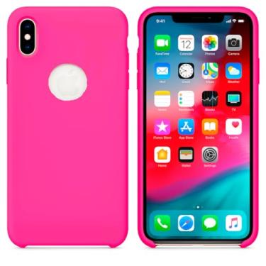 Imagem de Case Capa Capinha Silicone Aveludado pra iPhone X e XS (Pink)