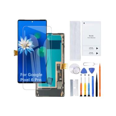 Imagem de Tela de exibição para Google Pixel 6 Pro OLED GLUOG G8VOU GF5KQ Kit de montagem de tela LCD com moldura (suporte para impressão digital)