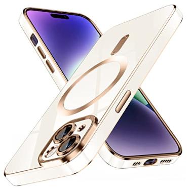 Imagem de YSLBWLE Capa para iPhone 13 Mini, [Compatível com Magnético], [Proteção contra quedas de grau militar de 3,5 m] [Antiamarelamento] Capa protetora de luxo de TPU macio fino para 13 Mini-White