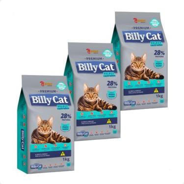 Imagem de Ração Billy Cat Select Gatos Castrados - 1Kg 3 unidades