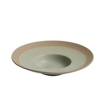 Imagem de Prato de cerâmica retrô para troca de forno prato de sopa grosso para restaurante de sobremesa - danqing opaco