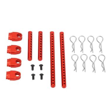 Imagem de RiToEasysports Postagem de Casca do Corpo do Carro RC, Coluna de Casca à Prova de Choque Resistente à Liga de Alumínio Com Pinos R para Carro de Controle Remoto de 1:10 Corridas de Estrada (Vermelho)