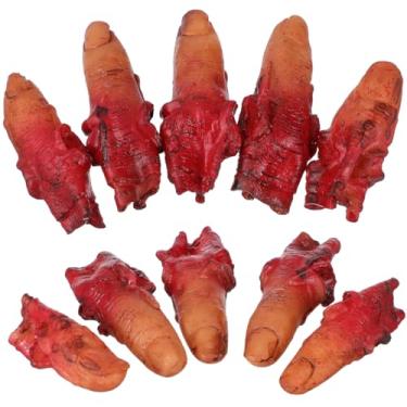 Imagem de IMIKEYA Halloween Bloody Finger Props 10pcs Realistic Fake Fingers Bloody Halloween Decorations for Party Pranks