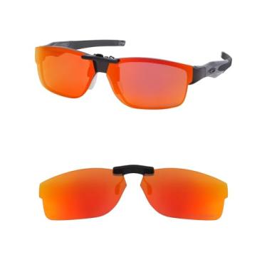 Imagem de HILEEN Óculos de sol polarizados com clipe para Oakley Crosslink OX3128 53-18 para homens e mulheres, proteção UV, vermelho