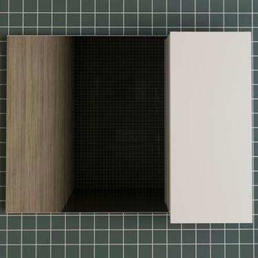 Imagem de Armário de Banheiro 1 Porta 3 Prateleiras Branco Bn3602 - Tecno Mobili