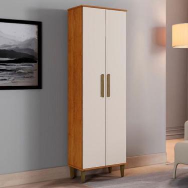 Imagem de Armário Multiuso Goiania 2 Portas Nature/Off White - Kaiki Móveis, Mar