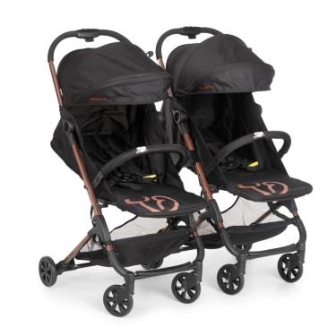 Imagem de Carrinho de Bebê Galzerano Duolee Duo p/ Gêmeos Preto-Cobre