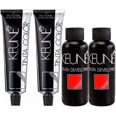Imagem de Kit Keune 2 Tint Color 60ml + 2 Ox Cream Dev 30 Vol 9% 60ml