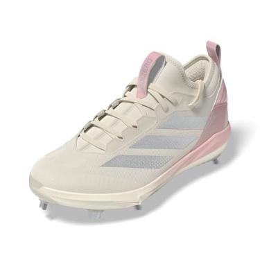 Imagem de adidas Tênis feminino de softbol Adizero Instinct+ 2.0, Branco giz/prata metálico/rosa claro, 35