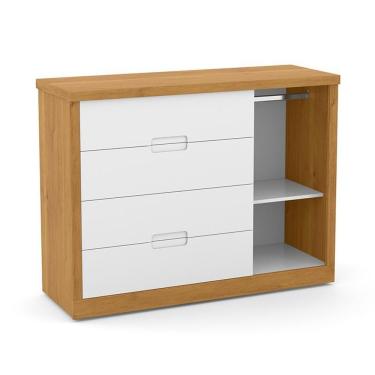 Imagem de Jogo De Quarto Infantil Tutto New Com Berço E Cômoda 1 Porta Branco Soft-freijó - Matic Móveis Branco Soft-freijó