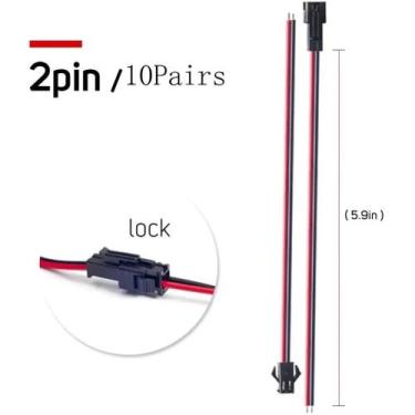 Imagem de Conectores De Fita LED RGB 10 Pares 2/3/4/5 Pinos SM JST Cabo De 15cm 