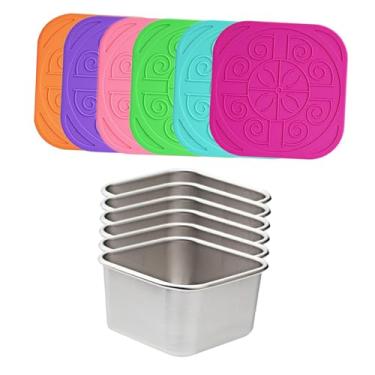 Imagem de Ｂｅｓｇａ 6 peças recipiente para molho de salada copo de molho panela de aço inoxidável para casa de chá de escritório, 60ml