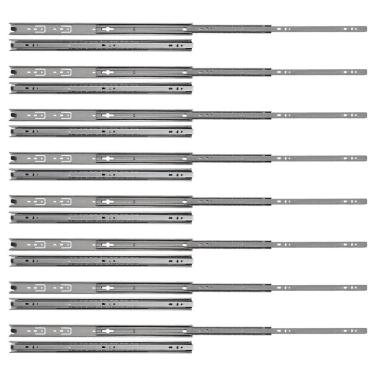Imagem de Kit 16 corrediças telescópicas 45cm 25kg para gaveta 8 pares