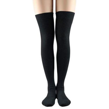 Imagem de Meias de cano alto Azue, moda feminina, meias tubulares pretas