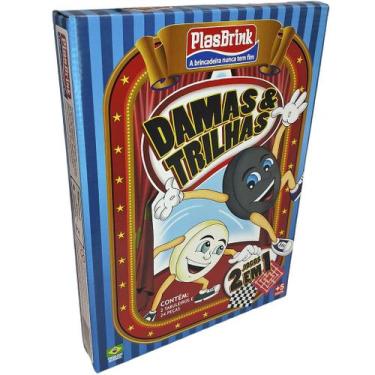 Imagem de Jogo Tabuleiro 2 Em 1 Damas E Trilhas 24 Peças Portátil Dama Crianças 