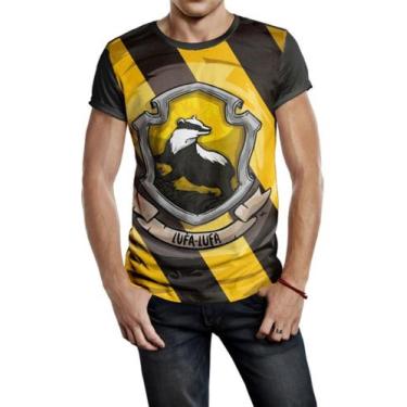 Imagem de Camiseta Masculina Harry Potter Lufa Lufa Ref:108 - smoke, Preto, XG