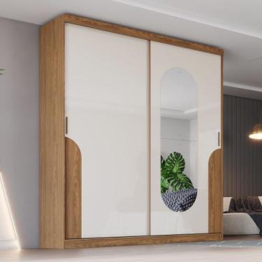 Imagem de Guarda Roupa Alonzo 2 Portas Deslizantes 3 Gavetas Detalhes e Espelho 