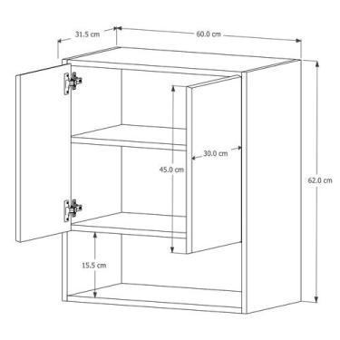 Imagem de Armario Aéreo Organizador Multiuso Quarto Sala Bela 2 Portas - Mega Fa