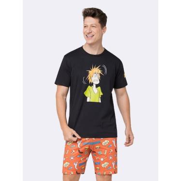 Imagem de Pijama Manga Curta Masculino Scooby-Doo com Bermuda - Veggi, Preto, M,